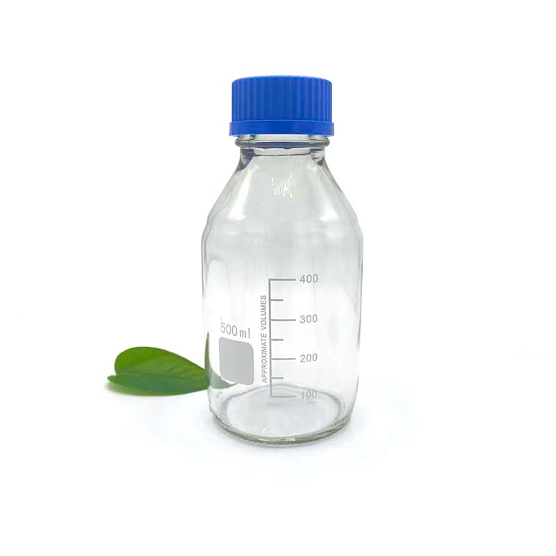 500 ml läbipaistev klaasist reaktiivipudel